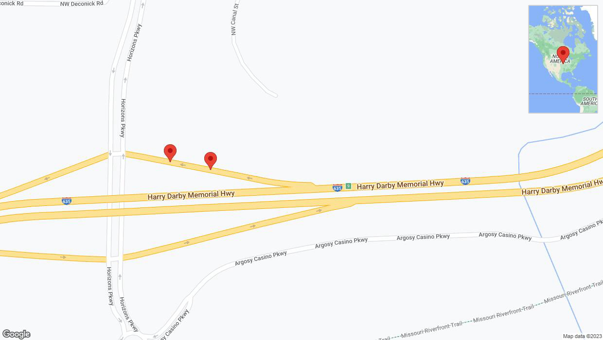 A detailed map that shows the affected road due to 'Broken down vehicle on the Harry Darby Memorial Highway in Riverside' on November 17th at 2:31 p.m.