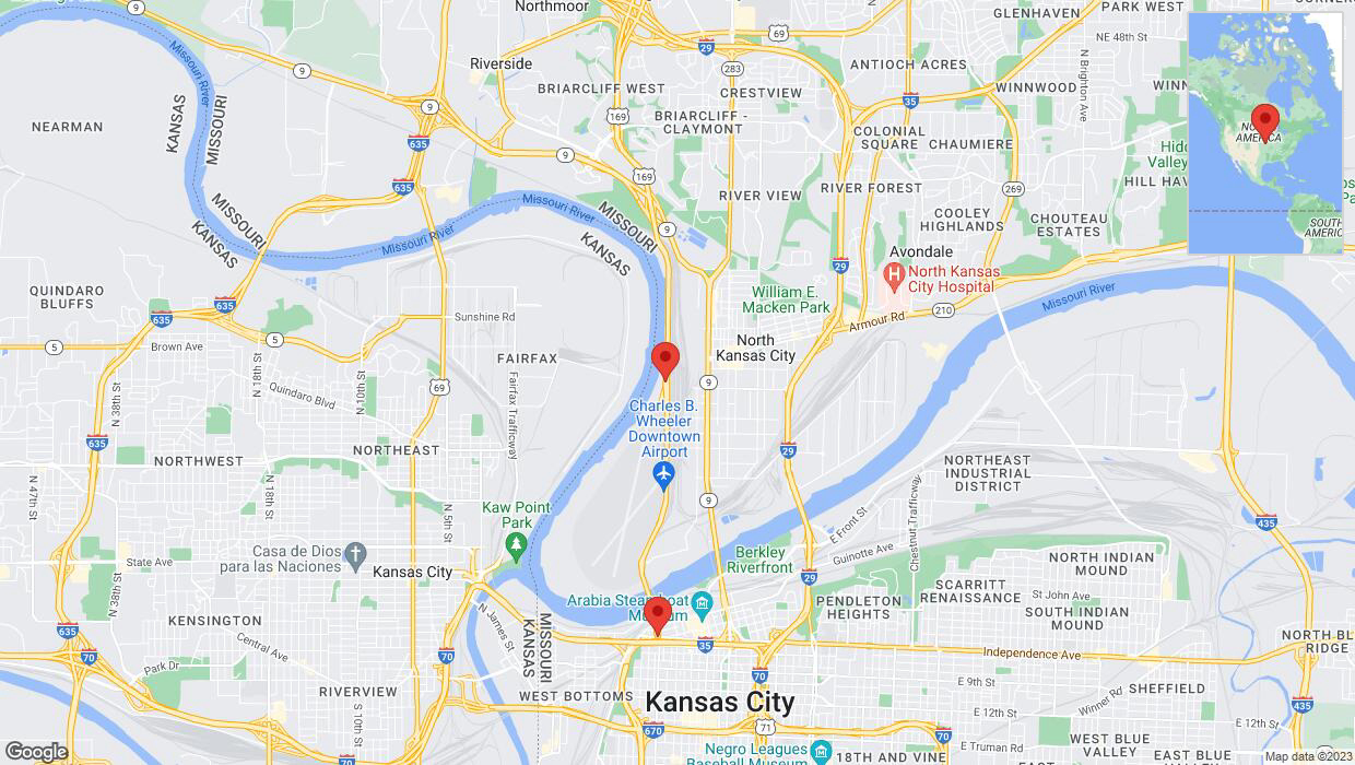 A detailed map that shows the affected road due to 'US-169 South temporarily closed in Kansas City' on November 17th at 3:37 p.m.