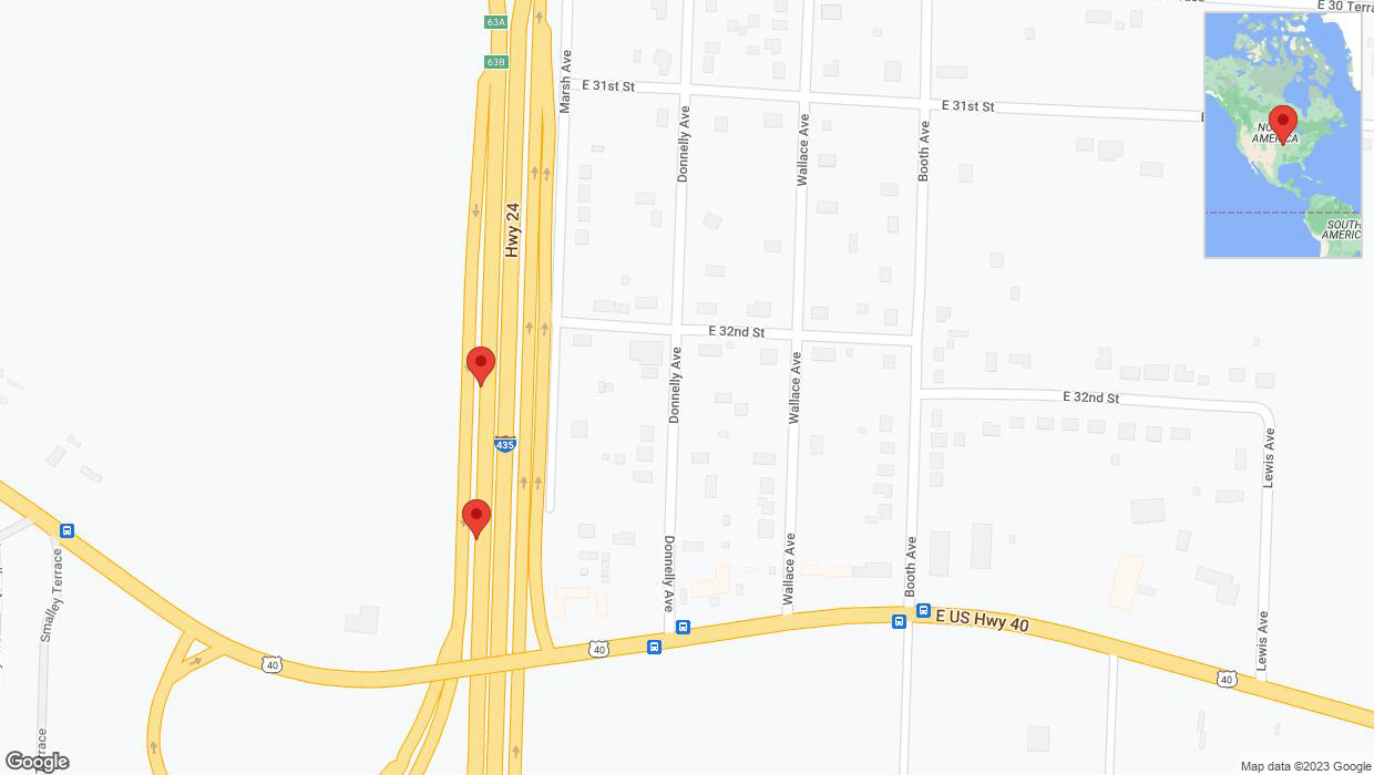 A detailed map that shows the affected road due to 'Warning: Crash on southbound I-435 in Kansas City' on November 17th at 5:37 p.m.