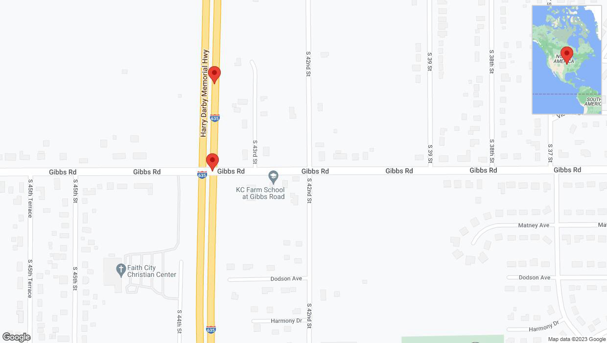 A detailed map that shows the affected road due to 'Broken down vehicle on northbound I-635 in Kansas City' on November 18th at 1:04 p.m.