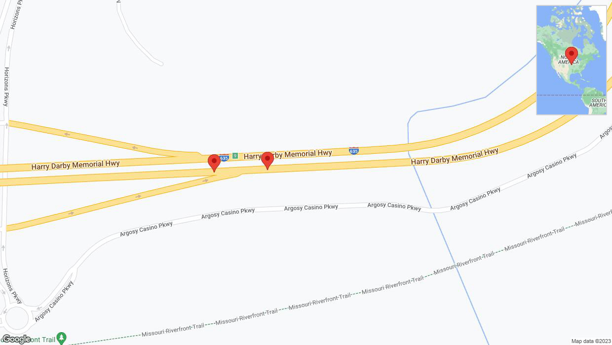 A detailed map that shows the affected road due to 'Warning in Riverside: Crash reported on northbound I-635' on November 18th at 1:34 p.m.