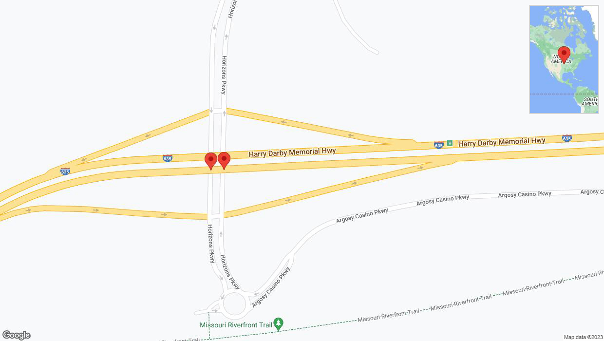 A detailed map that shows the affected road due to 'Broken down vehicle on northbound I-635 in Riverside' on November 18th at 7:40 p.m.