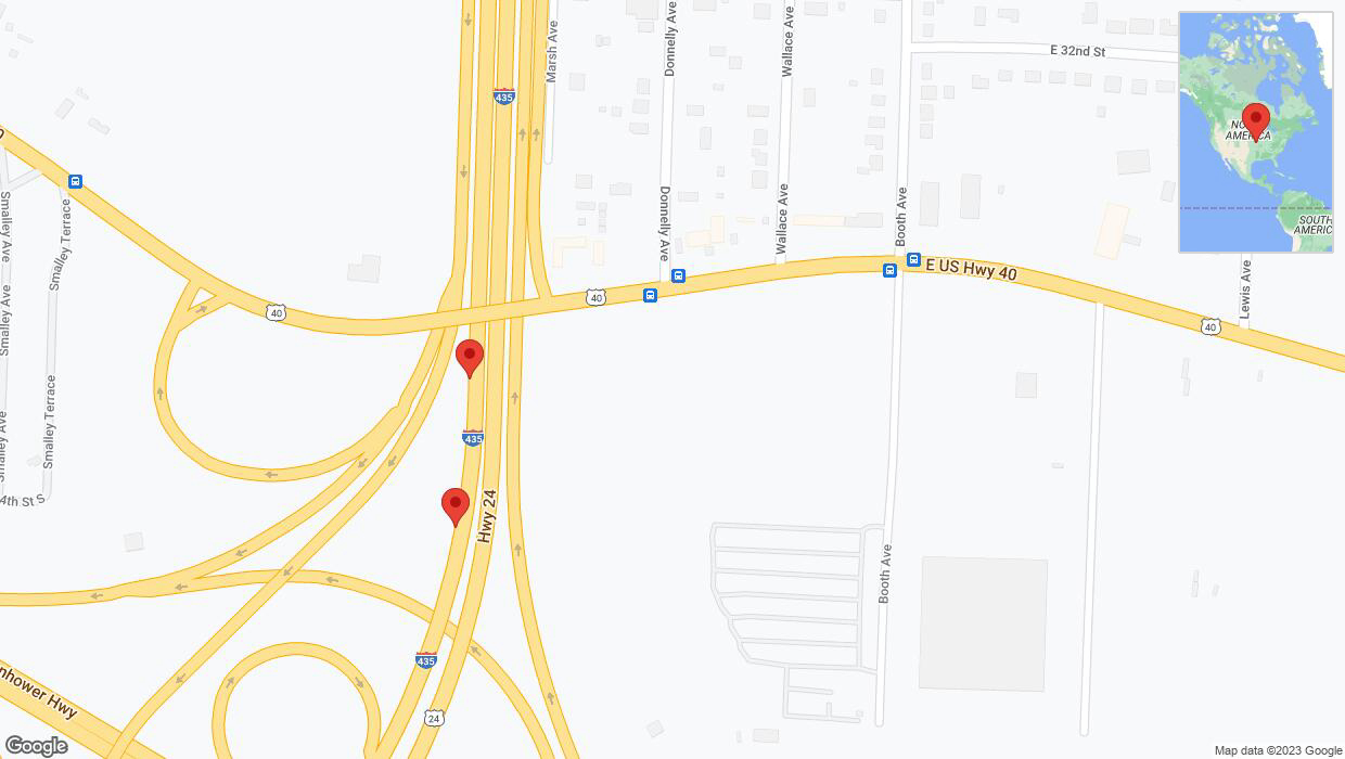 A detailed map that shows the affected road due to 'Broken down vehicle on southbound I-435 in Kansas City' on November 20th at 5:08 p.m.