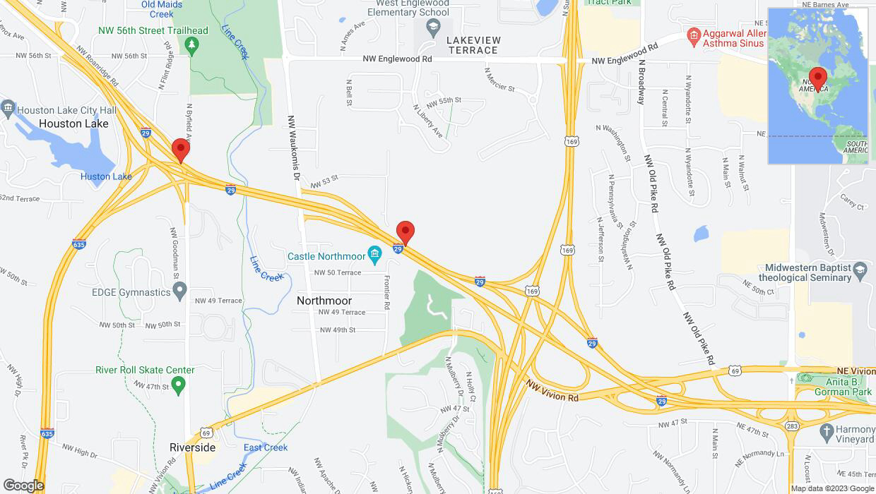 A detailed map that shows the affected road due to 'Reports of a crash on northbound I-29' on November 20th at 5:26 p.m.