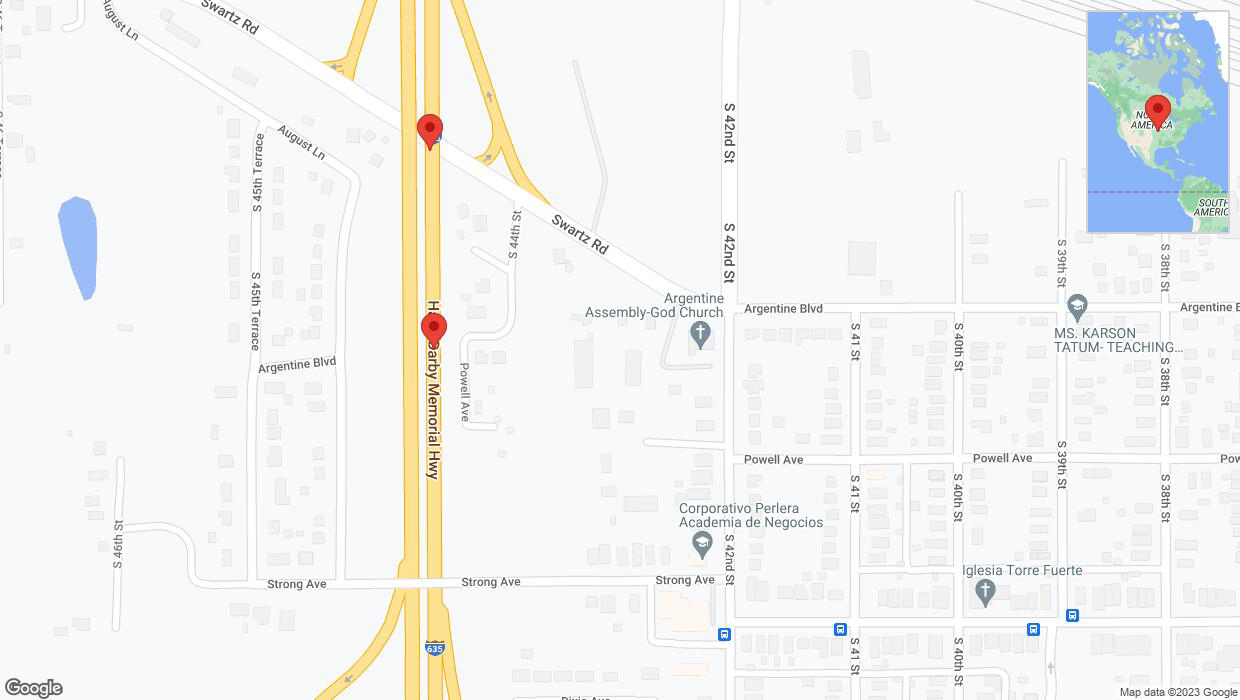 A detailed map that shows the affected road due to 'Broken down vehicle on northbound I-635 in Kansas City' on November 21st at 12:42 p.m.