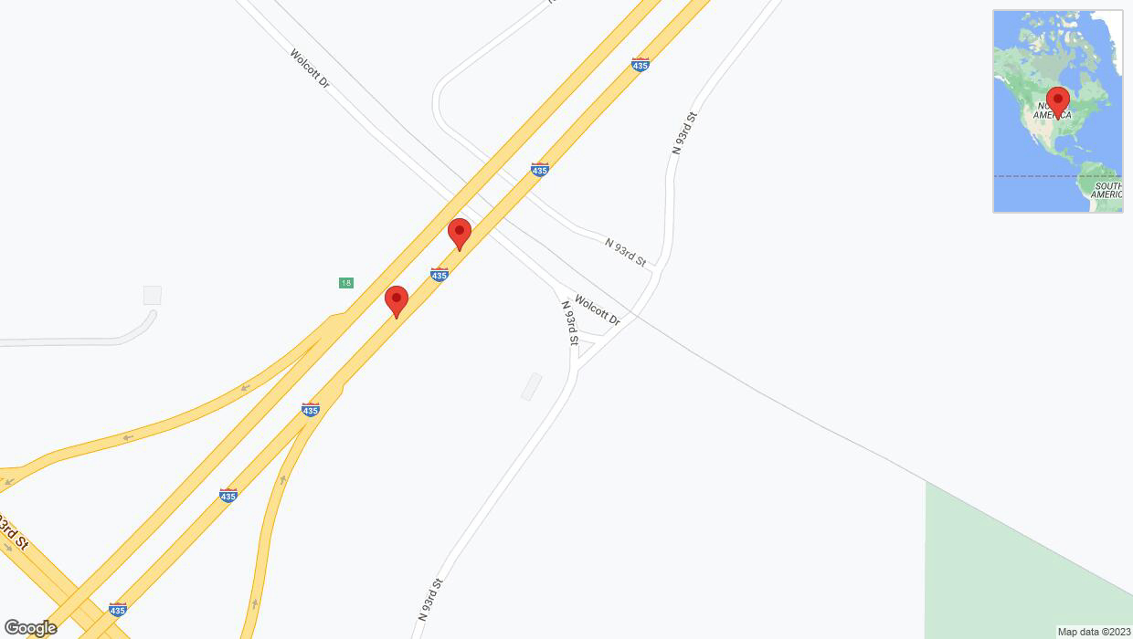 A detailed map that shows the affected road due to 'Broken down vehicle on northbound I-435 in Kansas City' on November 21st at 2:36 p.m.