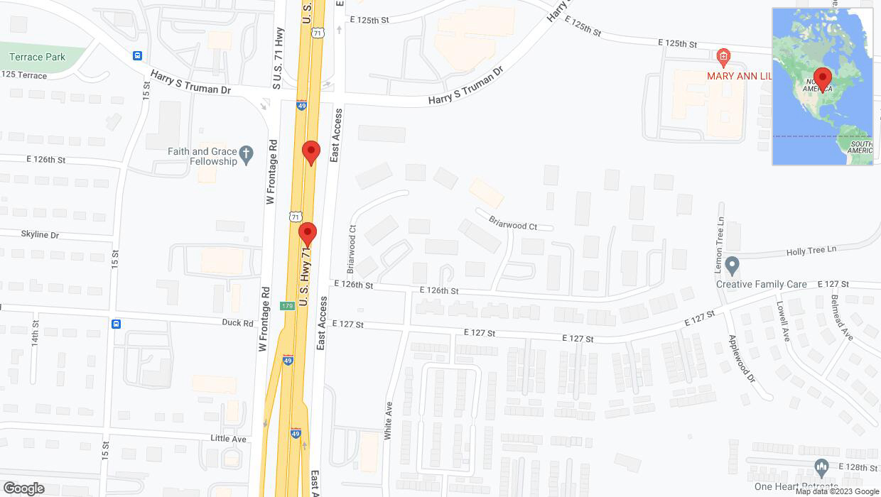 A detailed map that shows the affected road due to 'Warning in Grandview: Crash reported on northbound I-40/US-71' on November 21st at 4:34 p.m.