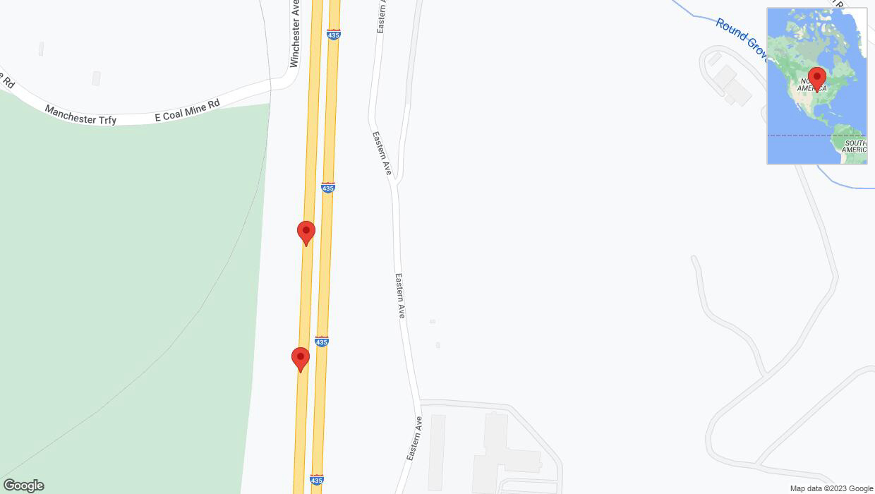 A detailed map that shows the affected road due to 'Broken down vehicle on southbound I-435 in Kansas City' on November 21st at 4:58 p.m.