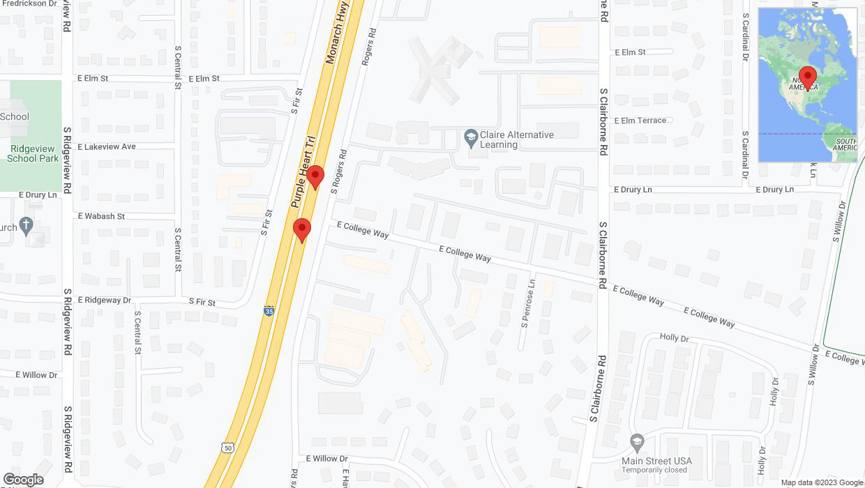 A detailed map that shows the affected road due to 'Broken down vehicle on eastbound I-35 in Olathe' on November 21st at 6:28 p.m.