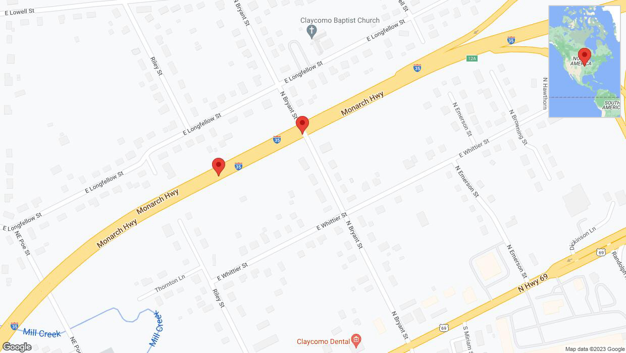 A detailed map that shows the affected road due to 'A crash has been reported on northbound I-35' on November 21st at 8:10 p.m.