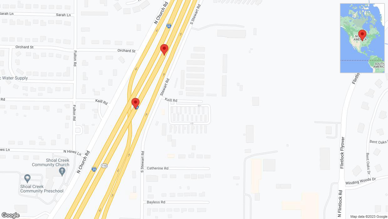 A detailed map that shows the affected road due to 'Broken down vehicle on northbound I-35 in Pleasant Valley' on November 25th at 1:16 p.m.