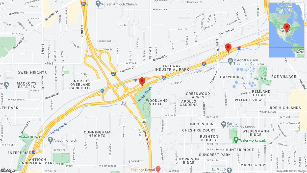A detailed map that shows the affected road due to 'Reports of a crash on northbound I-35' on November 25th at 10:11 p.m.