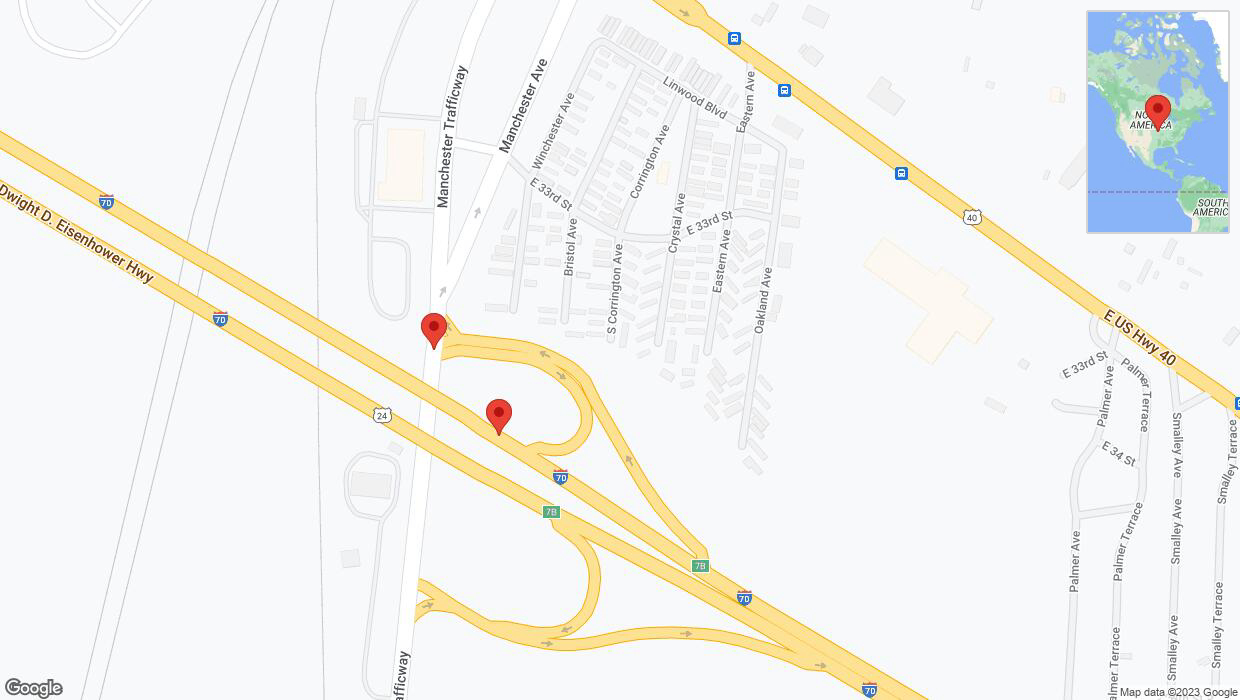 A detailed map that shows the affected road due to 'Kansas City: Winchester Avenue closed' on November 27th at 1:56 p.m.