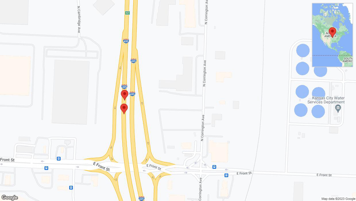 A detailed map that shows the affected road due to 'Broken down vehicle on southbound I-435 in Kansas City' on November 27th at 12:44 p.m.