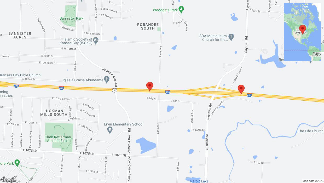 A detailed map that shows the affected road due to 'Crash report: I-470' on November 27th at 4:28 p.m.