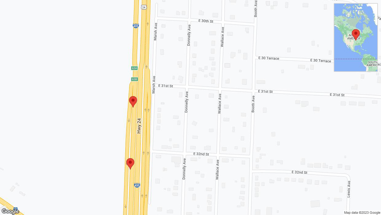 A detailed map that shows the affected road due to 'Broken down vehicle on southbound I-435 in Kansas City' on November 27th at 11:15 p.m.