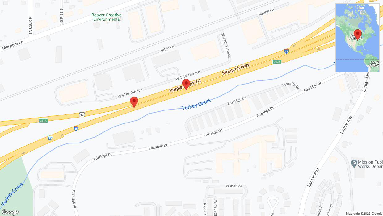 A detailed map that shows the affected road due to 'Broken down vehicle on northbound I-35 in Mission' on November 28th at 3:15 p.m.