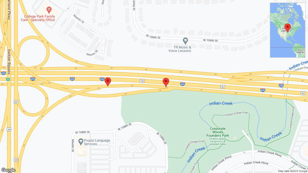 A detailed map that shows the affected road due to 'Crash report: Mastin Street' on November 28th at 7:15 p.m.