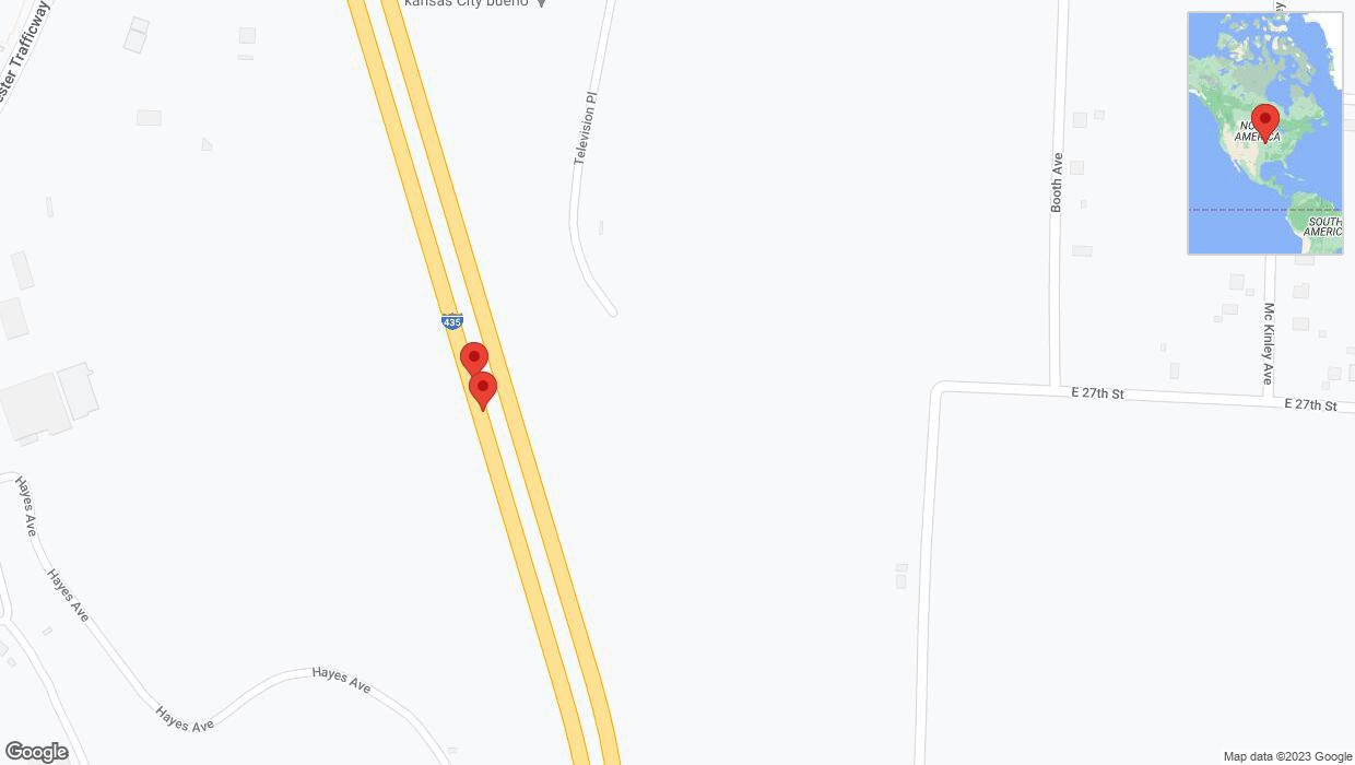 A detailed map that shows the affected road due to 'Crash report: I-435' on November 29th at 5:28 p.m.
