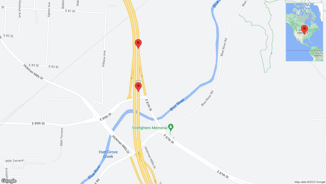 A detailed map that shows the affected road due to 'Broken down vehicle on northbound I-40/US-71 in Kansas City' on November 30th at 12:35 p.m.