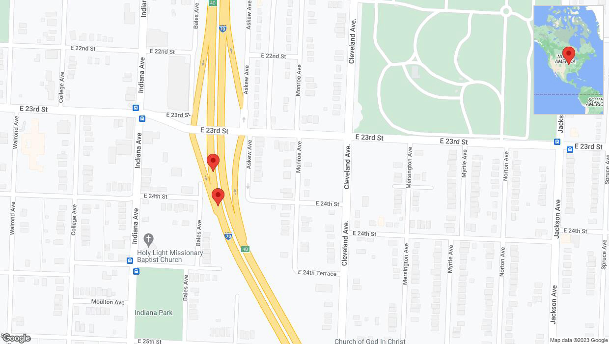 A detailed map that shows the affected road due to 'Broken down vehicle on eastbound I-70 in Kansas City' on December 2nd at 12:16 p.m.