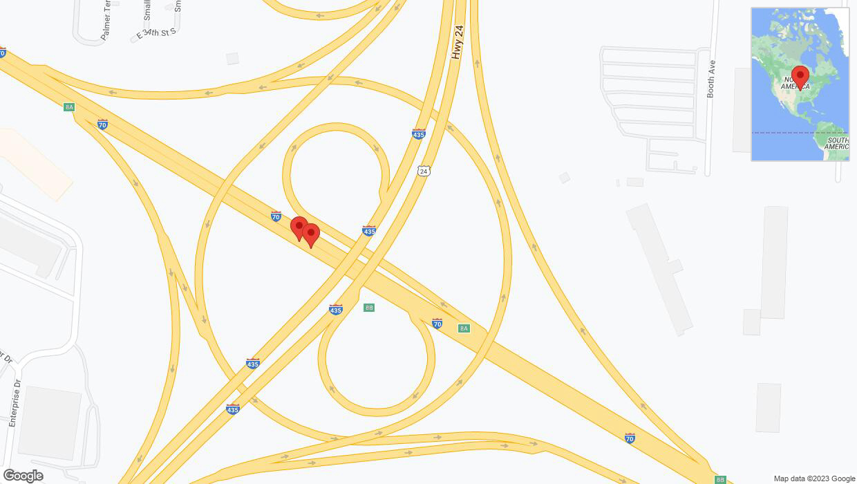 A detailed map that shows the affected road due to 'Reports of a crash on eastbound I-70' on December 2nd at 7:18 p.m.