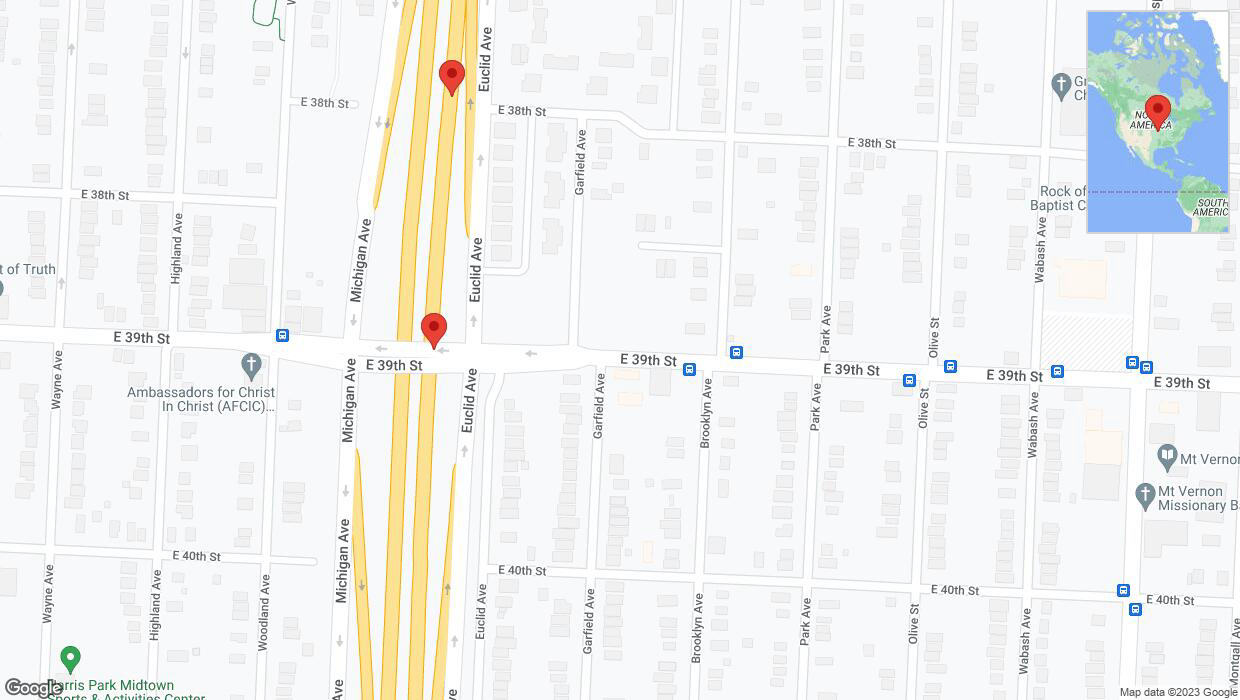 A detailed map that shows the affected road due to 'Broken down vehicle on northbound the Bruce R Watkins Expressway/US-71 in Kansas City' on December 2nd at 7:36 p.m.