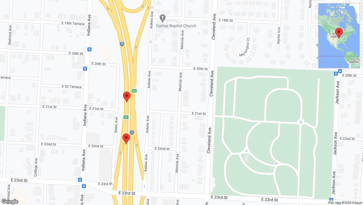 A detailed map that shows the affected road due to 'Broken down vehicle on eastbound I-70 in Kansas City' on December 3rd at 5:29 p.m.