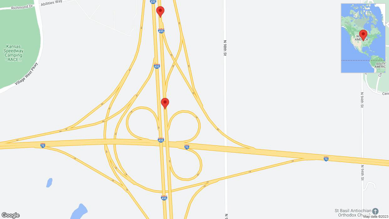 A detailed map that shows the affected road due to 'Broken down vehicle on northbound I-435 in Kansas City' on December 4th at 2:56 p.m.
