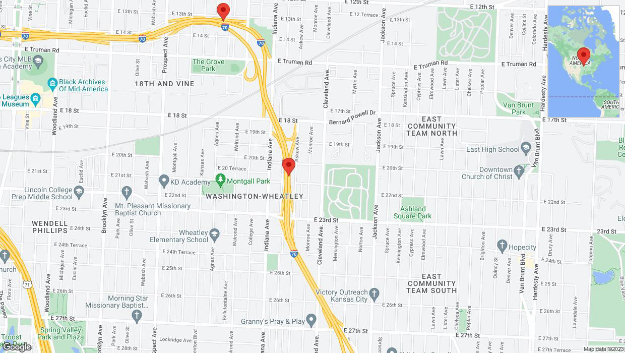 A detailed map that shows the affected road due to 'I-70 temporarily closed in Kansas City' on December 4th at 3:55 p.m.