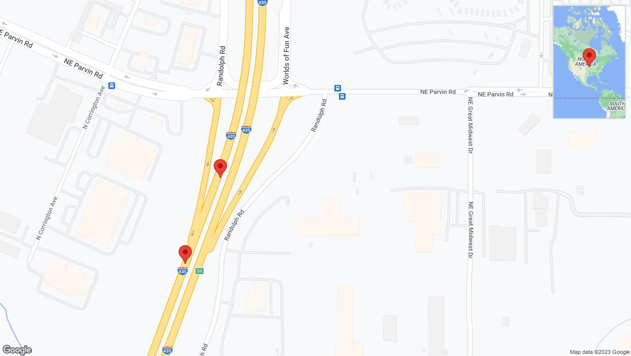 A detailed map that shows the affected road due to 'Crash report: I-435' on December 6th at 1:58 p.m.