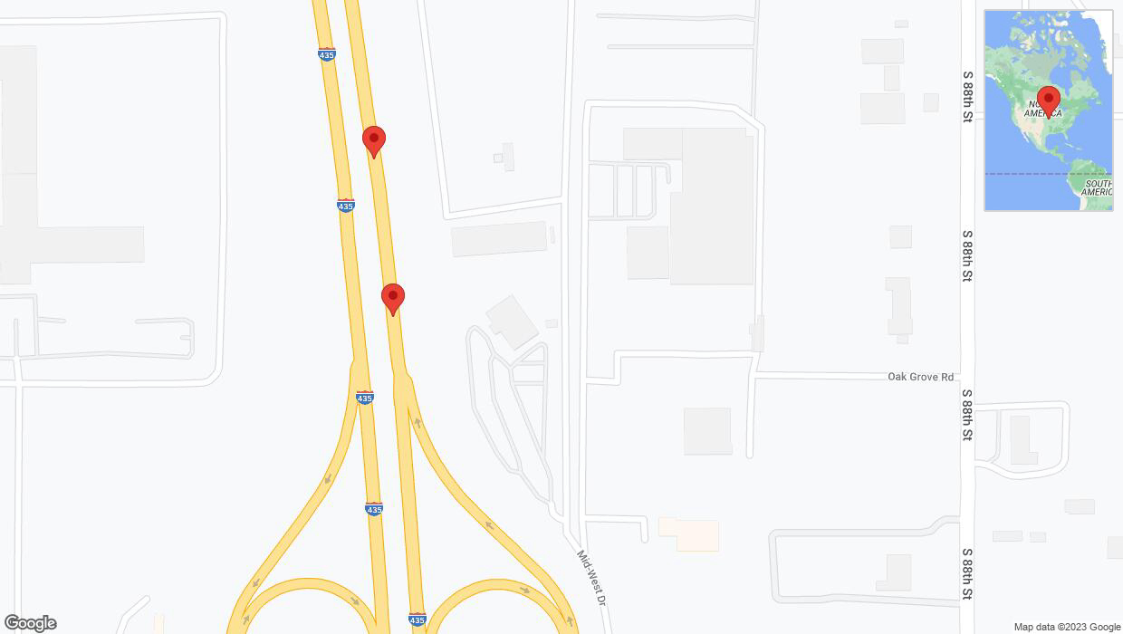 A detailed map that shows the affected road due to 'Warning in Edwardsville: Crash reported on northbound I-435' on December 6th at 5:04 p.m.
