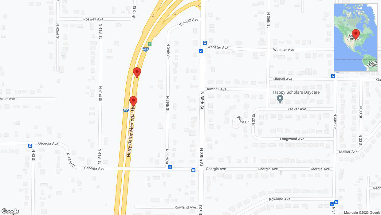 A detailed map that shows the affected road due to 'Crash reported on northbound I-635 in Kansas City' on December 7th at 6:36 p.m.