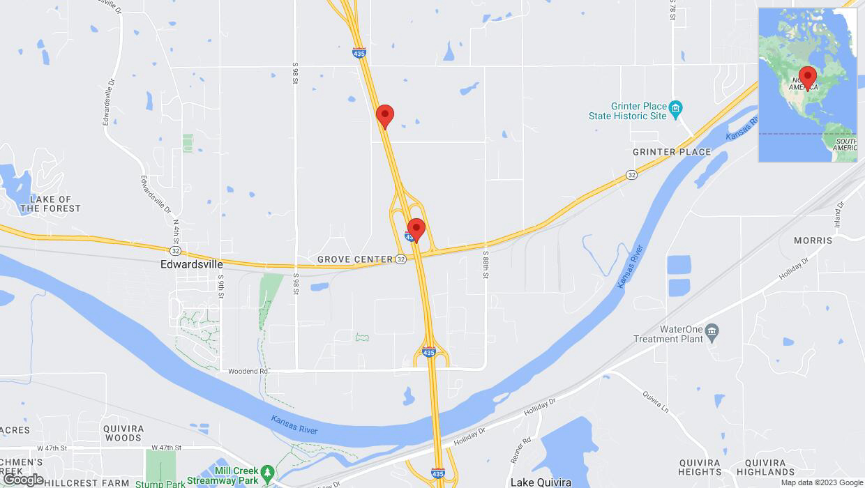 A detailed map that shows the affected road due to 'Crash update: I-435' on December 7th at 6 p.m.
