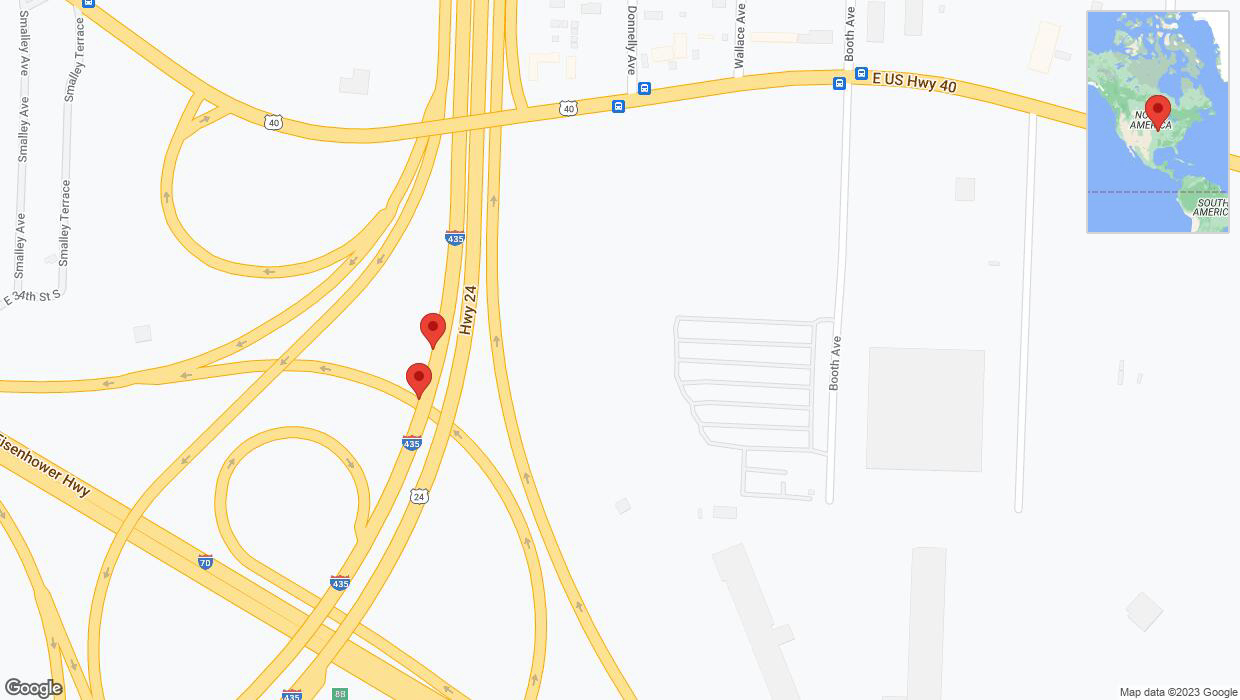 A detailed map that shows the affected road due to 'Broken down vehicle on southbound I-435 in Kansas City' on December 8th at 3:12 p.m.