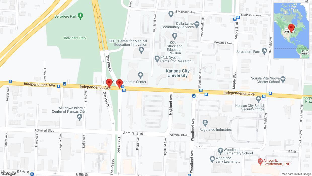 A detailed map that shows the affected road due to 'Independence Avenue/US-24 temporarily closed in Kansas City' on December 9th at 9:01 p.m.