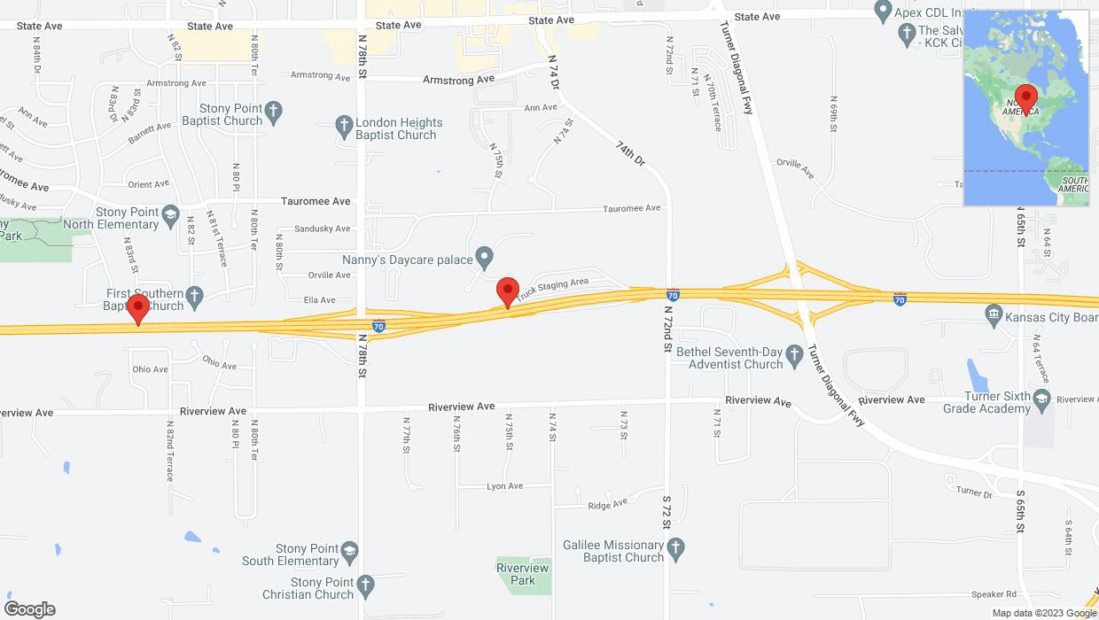 A detailed map that shows the affected road due to 'Crash report: I-70' on December 9th at 9:43 p.m.
