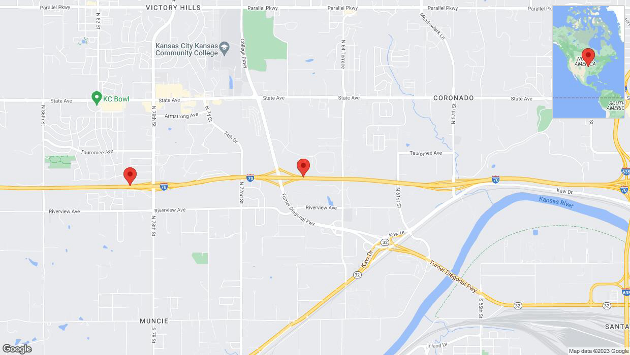 A detailed map that shows the affected road due to 'I-70 temporarily closed in Kansas City until Sep. 28' on December 9th at 9:43 p.m.