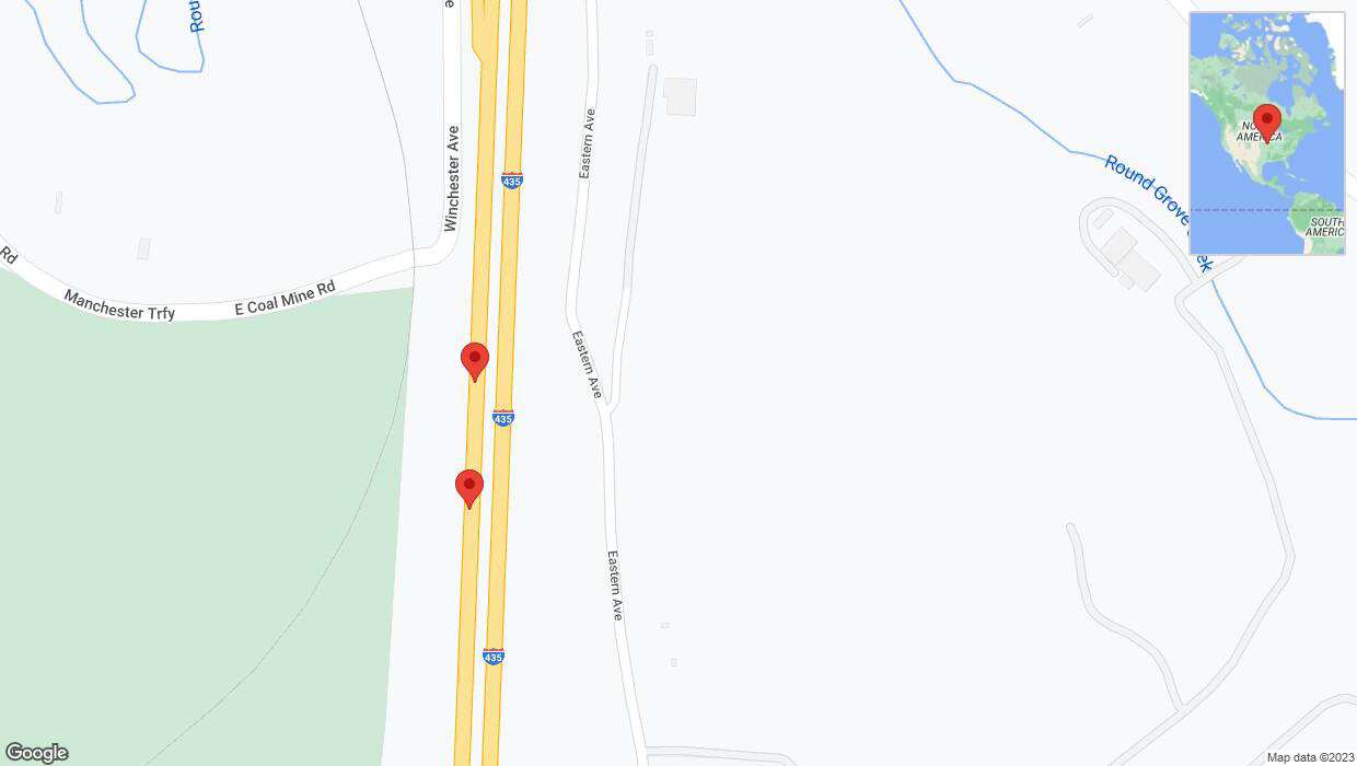 A detailed map that shows the affected road due to 'Broken down vehicle on southbound I-435 in Kansas City' on December 11th at 4:41 p.m.