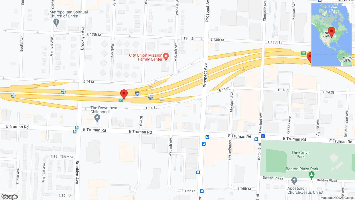 A detailed map that shows the affected road due to 'Park Avenue temporarily closed in Kansas City until Dec. 22' on December 12th at 3:17 p.m.