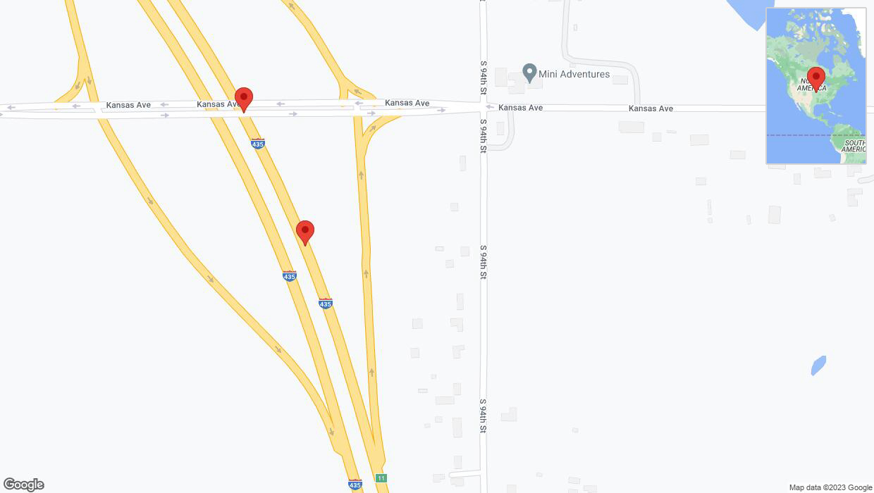 A detailed map that shows the affected road due to 'Broken down vehicle on northbound I-435 in Edwardsville' on December 12th at 4:35 p.m.