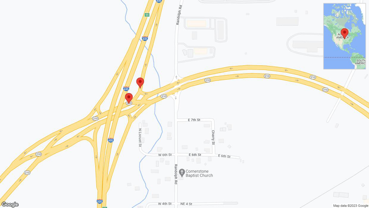 A detailed map that shows the affected road due to 'Locust Street temporarily closed in Randolph' on December 12th at 6:16 p.m.