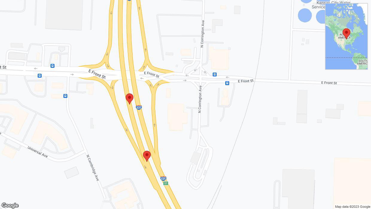 A detailed map that shows the affected road due to 'Broken down vehicle on southbound I-435 in Kansas City' on December 13th at 12:52 p.m.