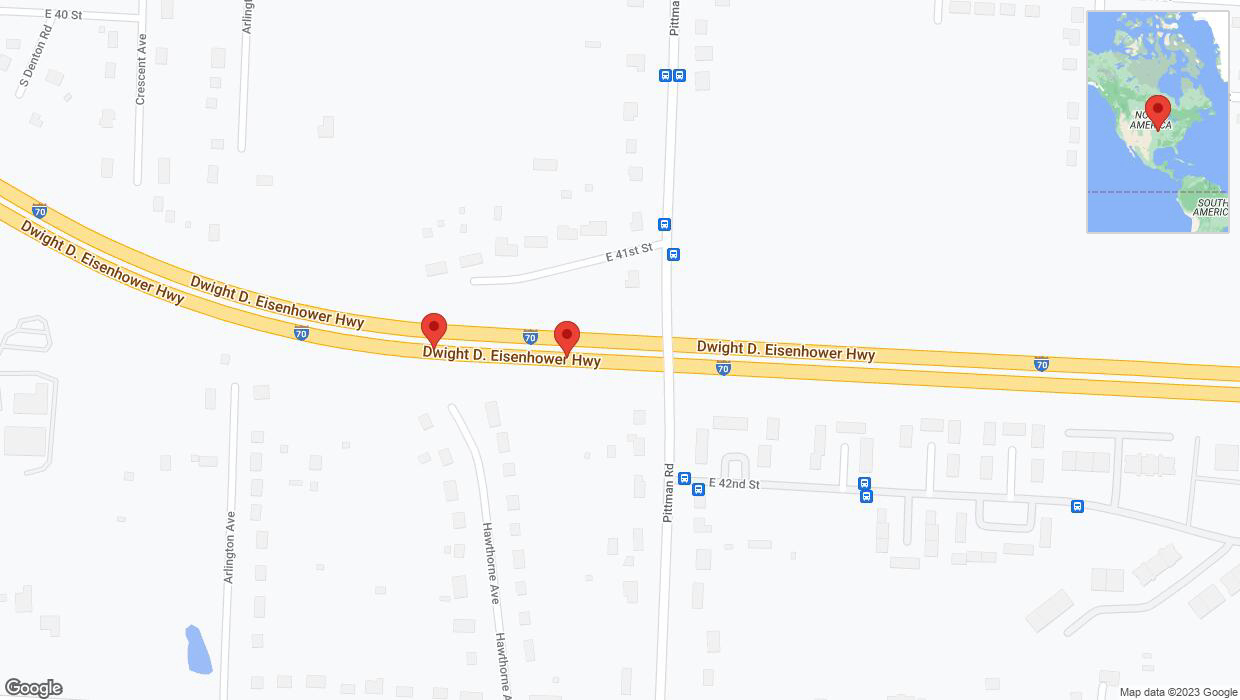 A detailed map that shows the affected road due to 'Crash reported on eastbound I-70 in Kansas City' on December 13th at 4:52 p.m.