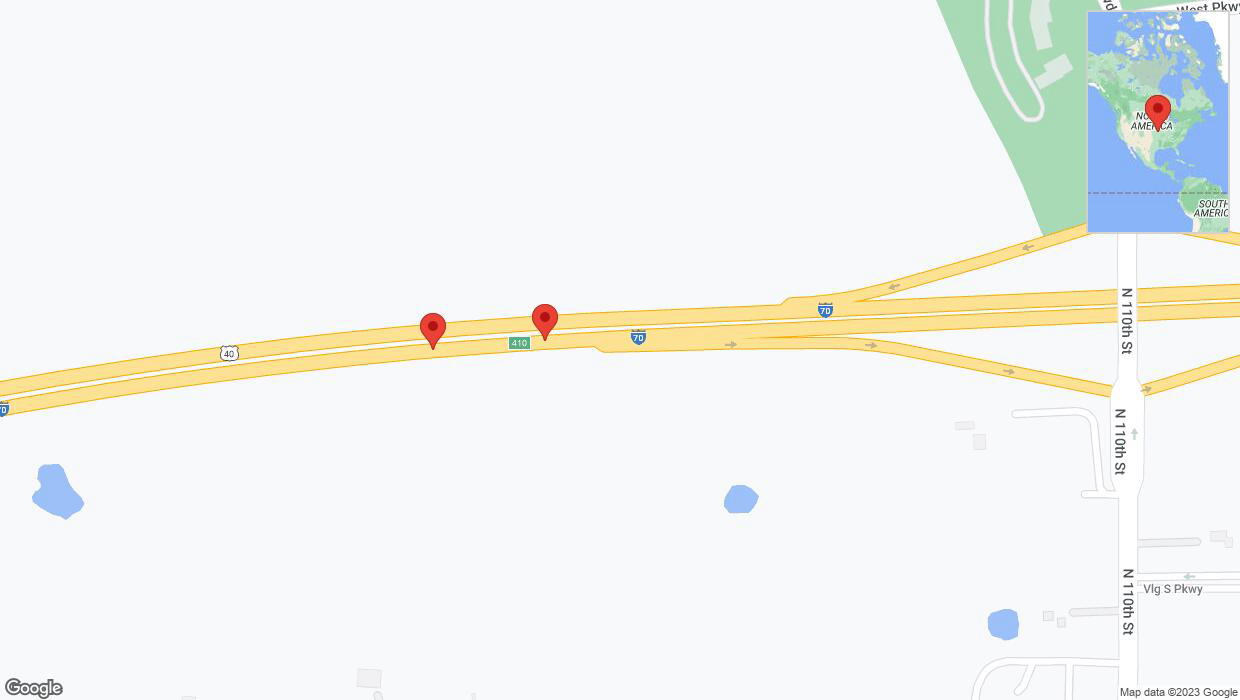 A detailed map that shows the affected road due to 'Warning in Bonner Springs: Crash reported on eastbound I-70' on December 13th at 4:58 p.m.
