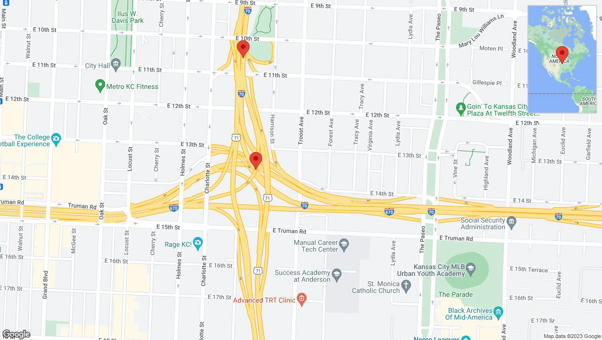 A detailed map that shows the affected road due to 'Crash report: US-71 North' on December 13th at 10:40 p.m.