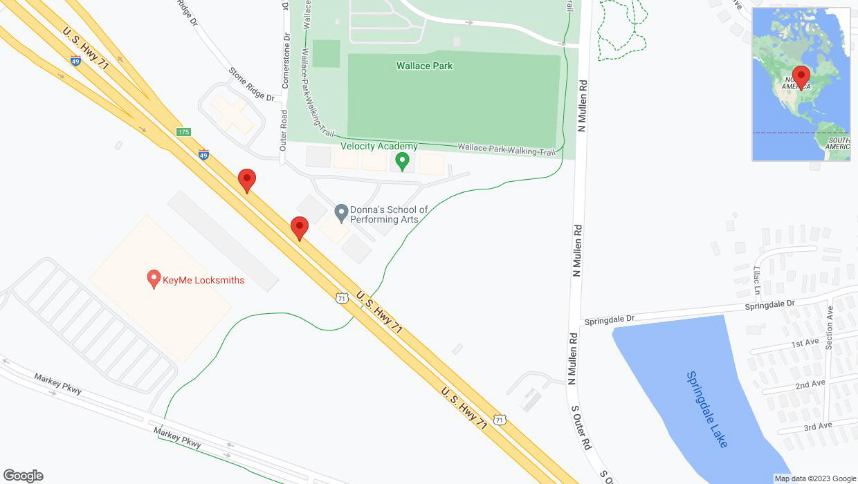 A detailed map that shows the affected road due to 'Warning in Belton: Crash reported on northbound I-40/US-71' on December 14th at 6:47 p.m.