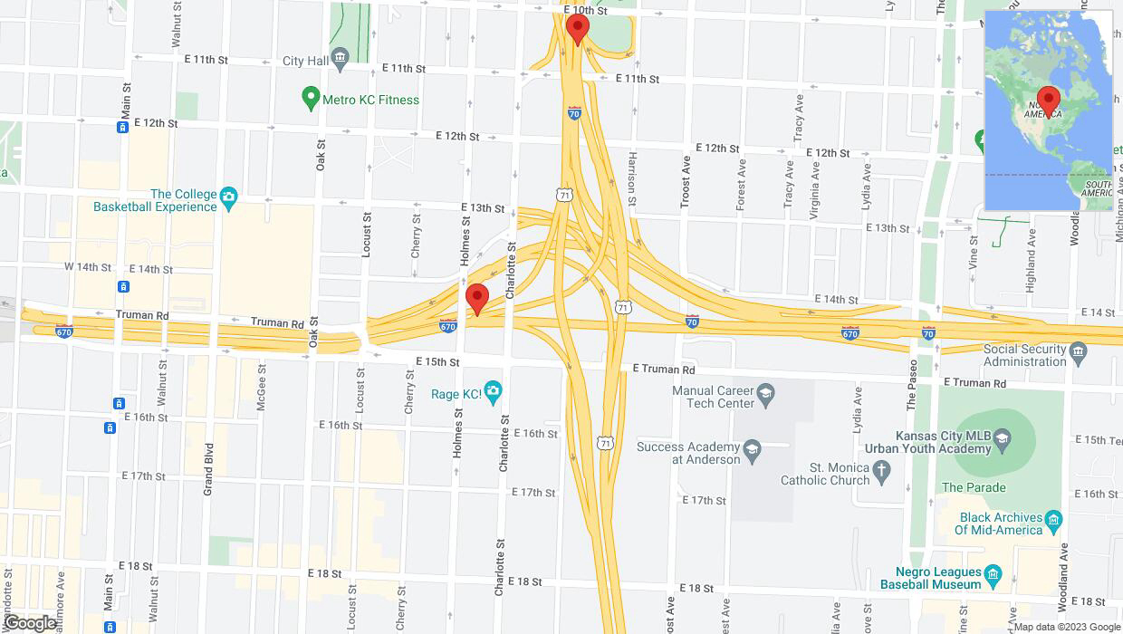 A detailed map that shows the affected road due to 'Reports of a crash on northbound US-71 North' on December 15th at 4:27 p.m.
