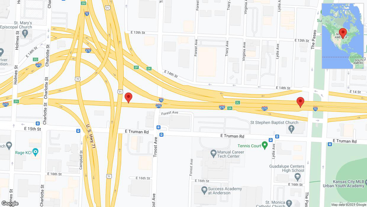 A detailed map that shows the affected road due to 'Crash report: I-670 East' on December 15th at 5:03 p.m.