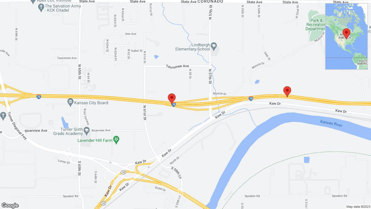 A detailed map that shows the affected road due to 'A crash has been reported on eastbound I-70' on December 15th at 5:45 p.m.